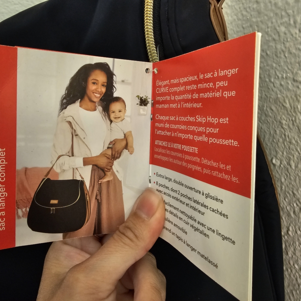 Skip Hop Navy Blue Zip Up Baby Diaper Bag With Stroller Straps NWT With Gold Zip - Picture 7 of 16